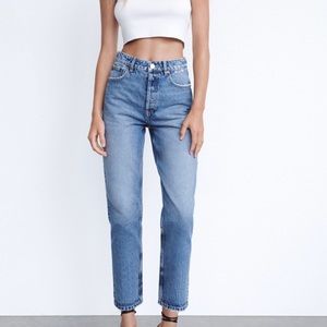 ZARA high rise straight jeans